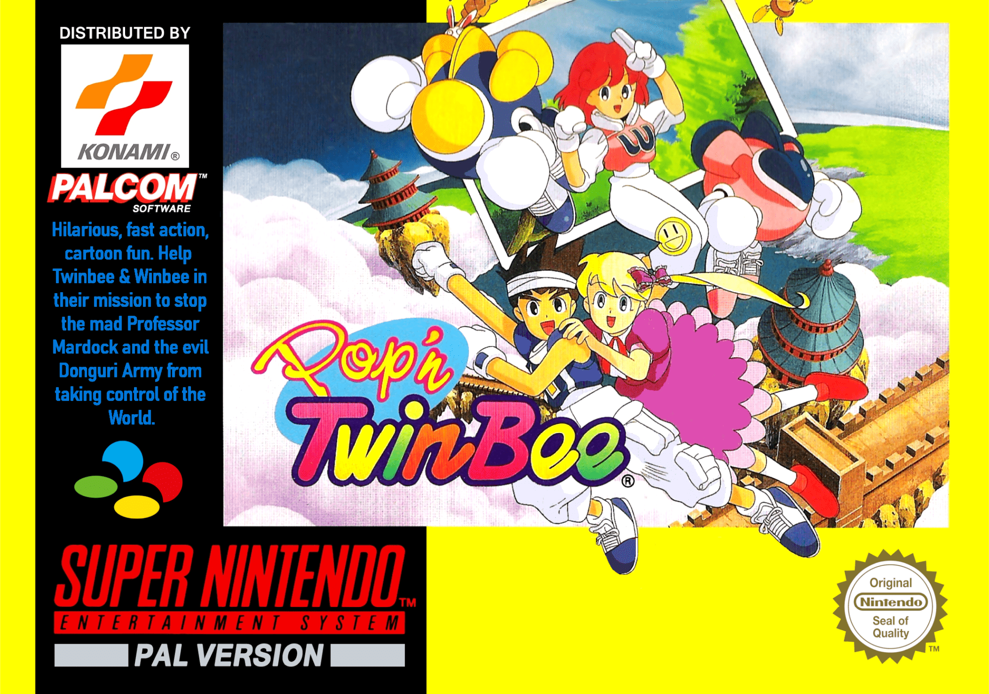 Pop'n TwinBee box art for Super Nintendo